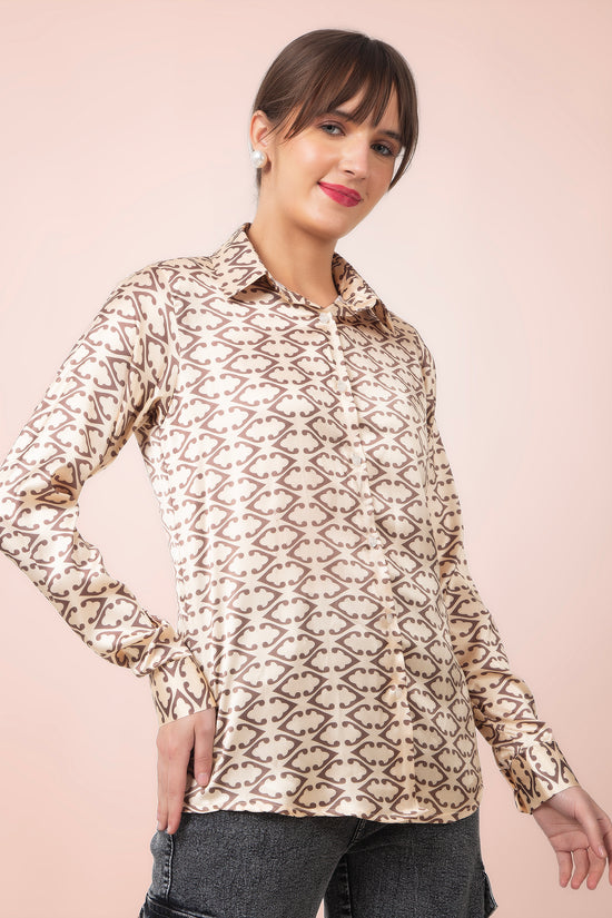 Beige Harmony Satin Shirt