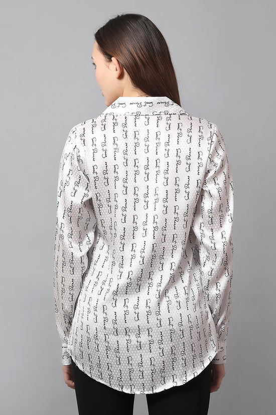 Script Style Satin Shirt