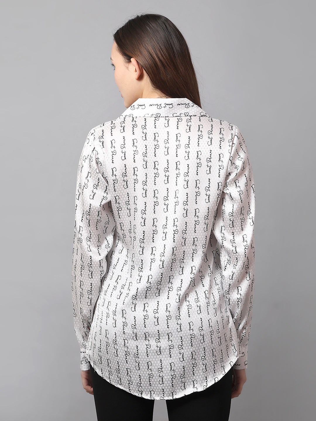 Script Style Satin Shirt