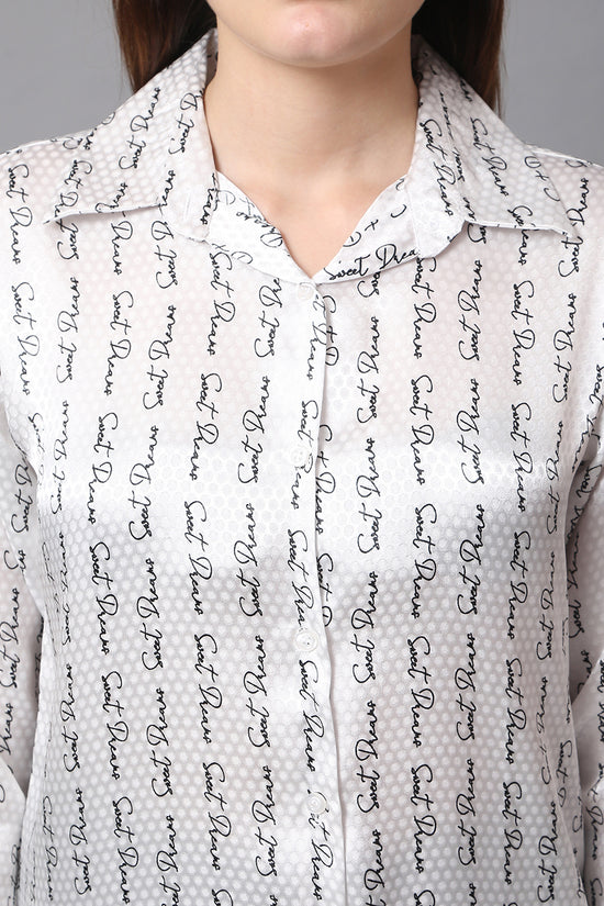 Script Style Satin Shirt