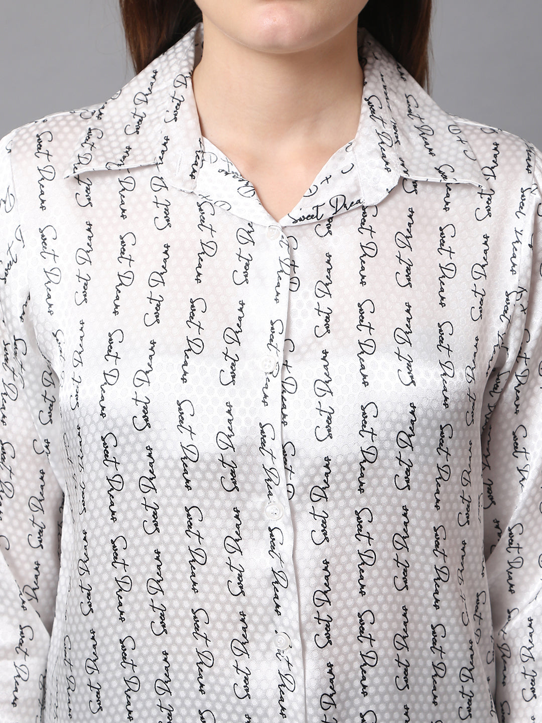Script Style Satin Shirt