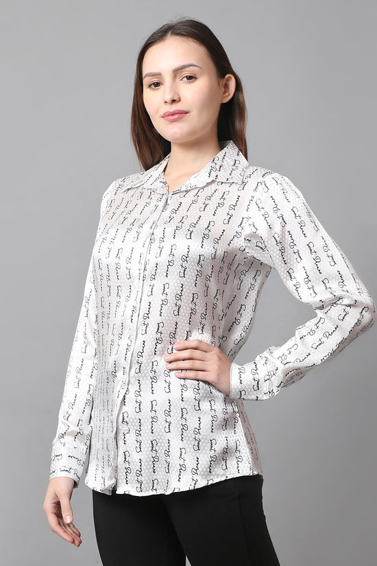 Script Style Satin Shirt