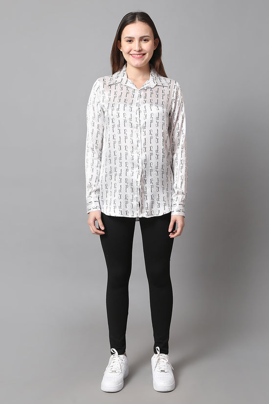 Script Style Satin Shirt