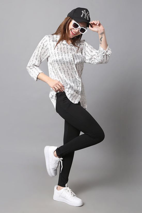 Script Style Satin Shirt